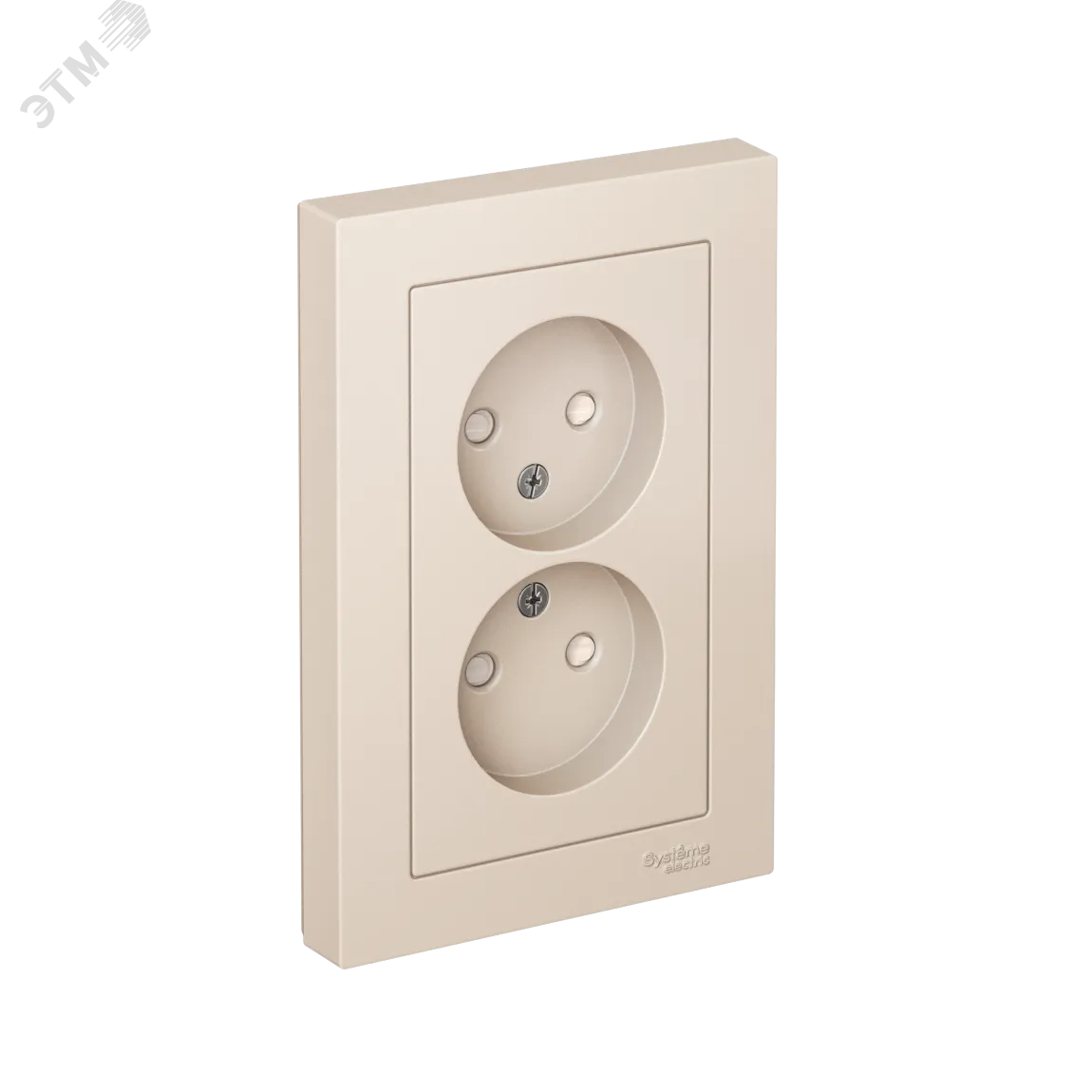 Розетка 2-м СП AtlasDesign 16А IP20 без заземл. защ. шторки в сборе беж. SE ATN000222