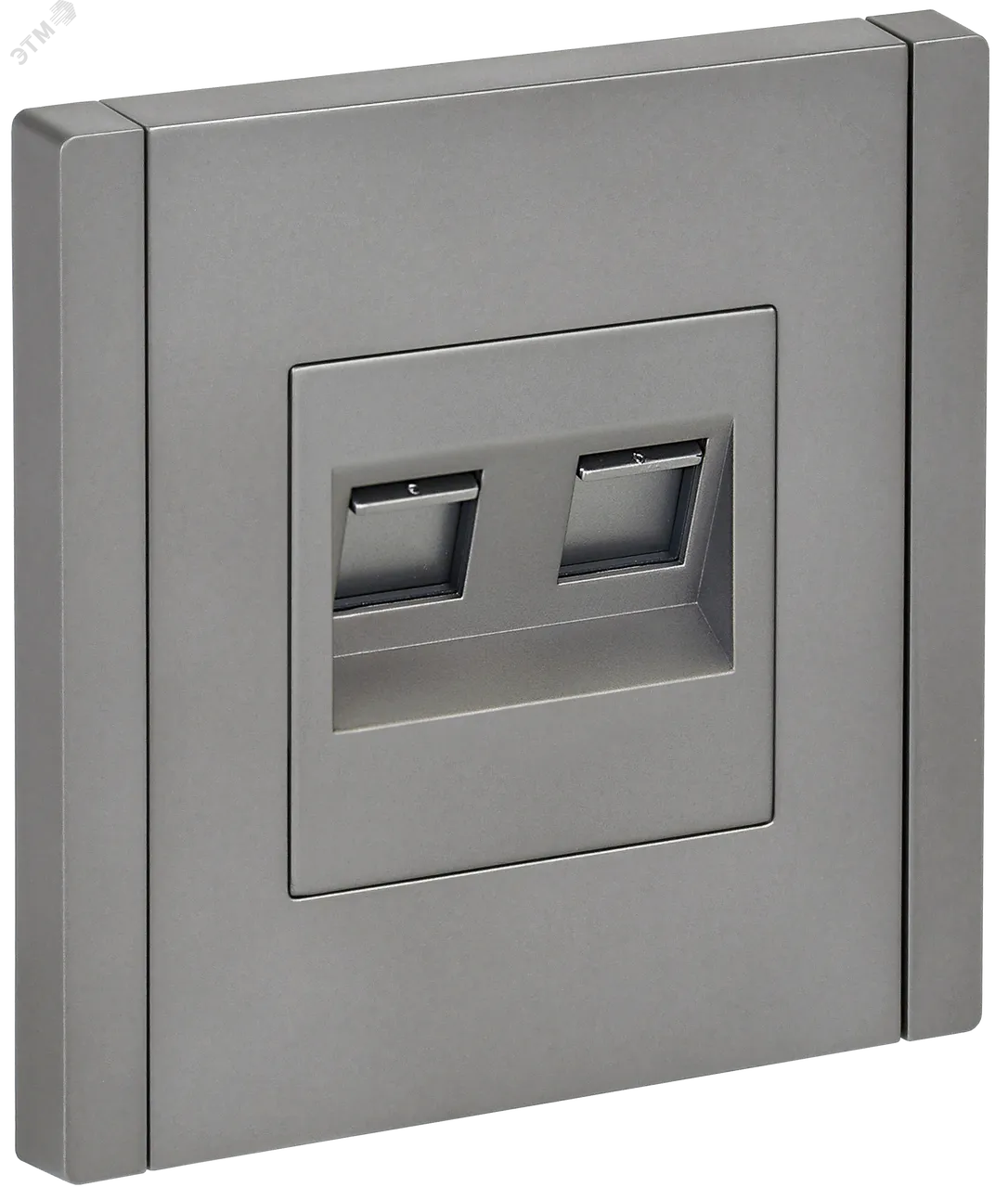 FORTE&PIANO Розетка двойная RJ11+RJ45 кат.5E FP535 сталь IEK FP-KT20-O-1-K46