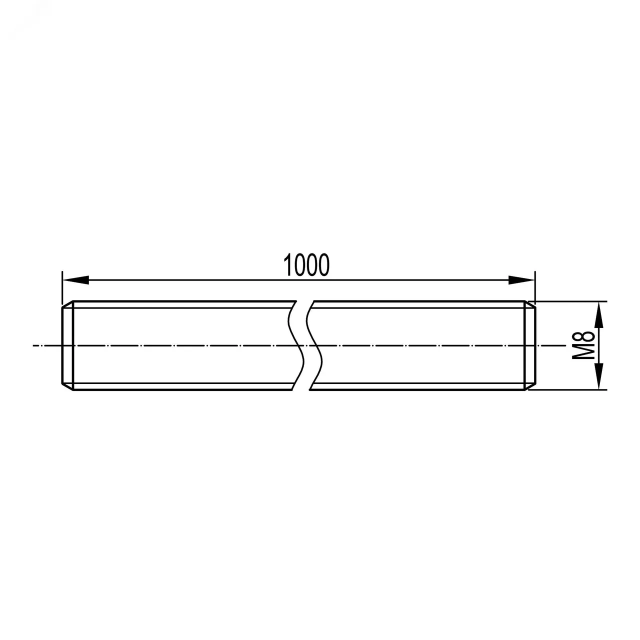 Шпилька резьбовая М8х1000 (дл.1м) CM200801