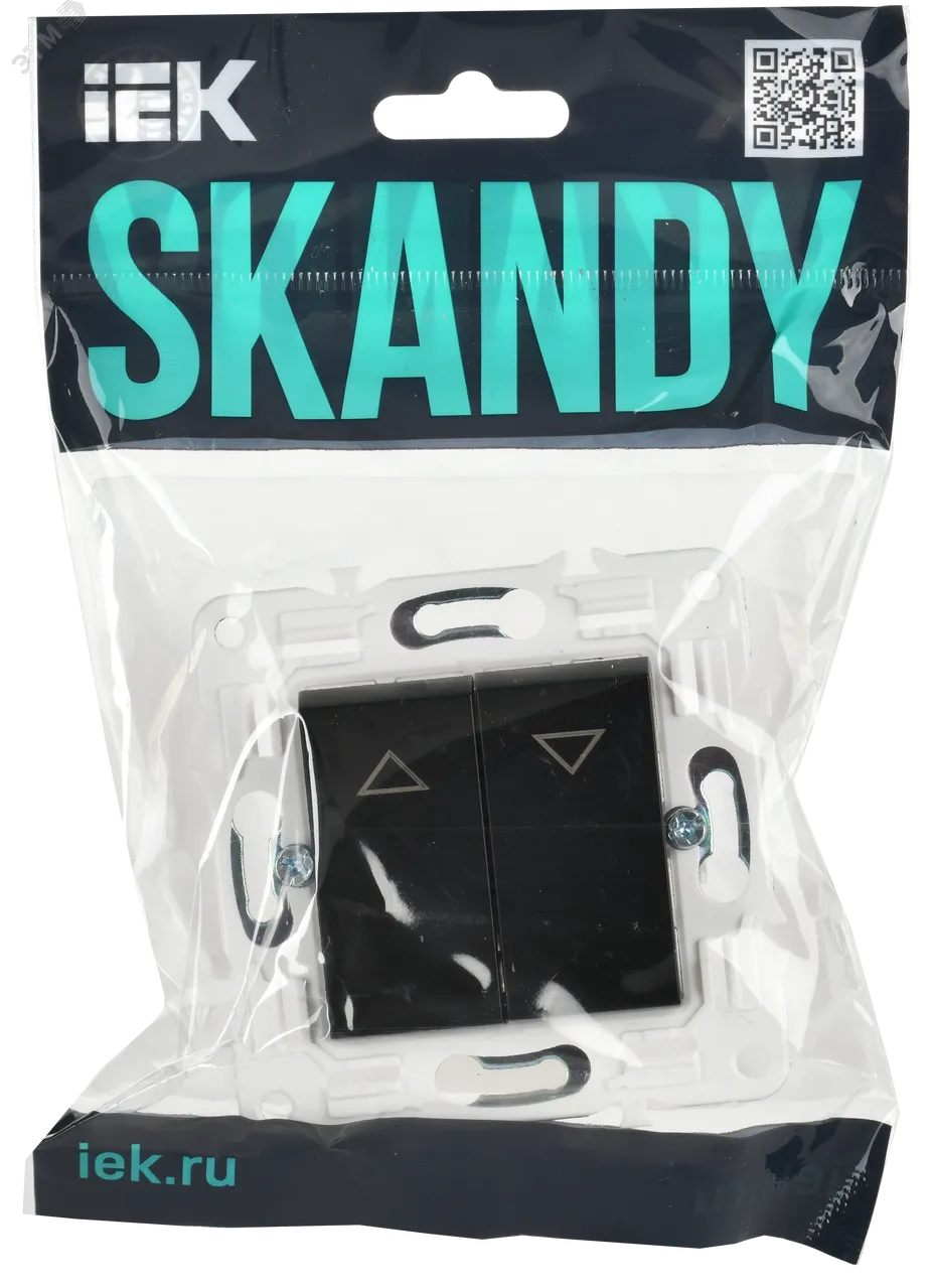 SKANDY Выключатель жалюзи 10А SK-V12Bl черный IEK SK-V15-0-10-K02