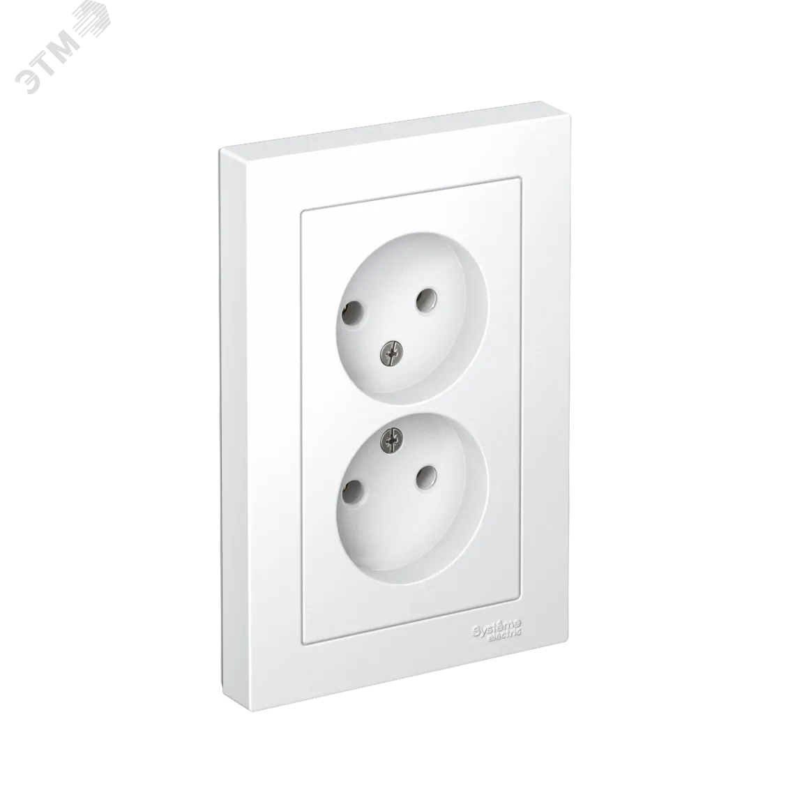 Розетка 2-м СП AtlasDesign 16А IP20 без заземл. в сборе бел. SE ATN000120