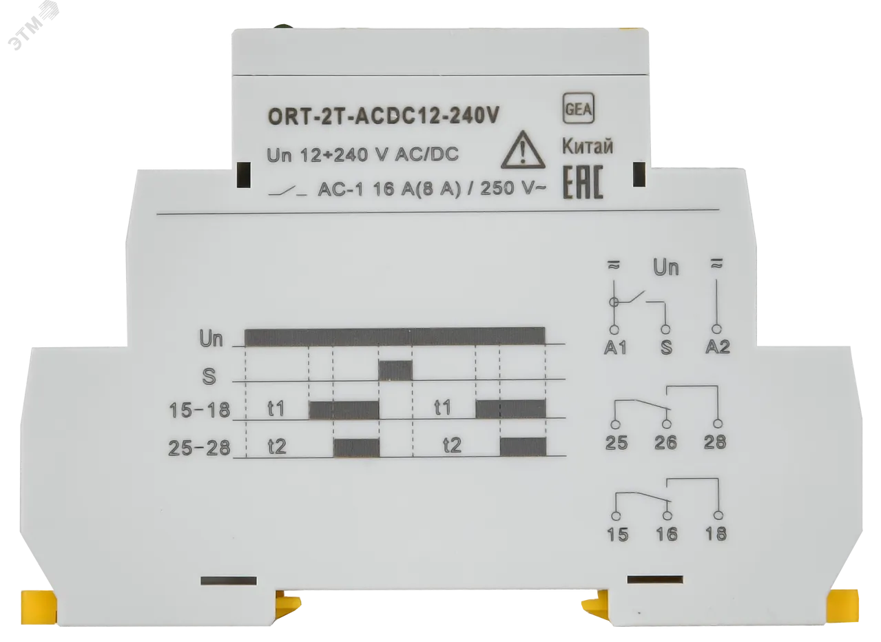 Реле времени ORT 2 конт. 2 уст. 12-240 В AC/DC ORT-2T-ACDC12-240V