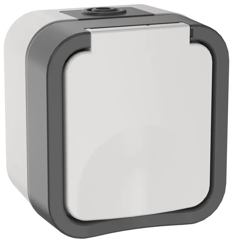 Розетка 1-м ОП TORS 16А IP55 TS220 с заземл. с крышкой бел. TS-R16-16-55-K41