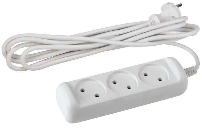 Удлинитель 3х3м без заземл. 10А IP20 U-3-3m-2х1 ПВС 2х1 Б0028355