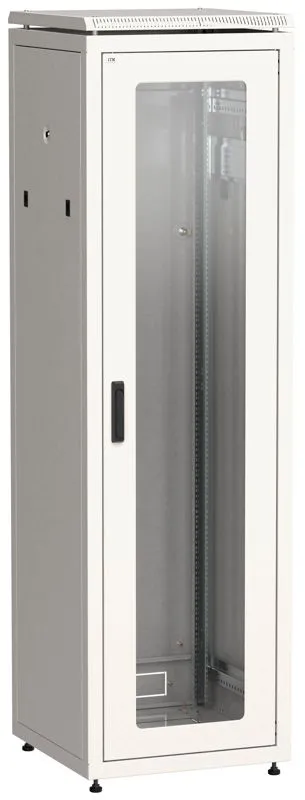Шкаф сетевой 19" LINEA N 42U 600х600 мм стеклянная передняя дверь серый LN35-42U66-G