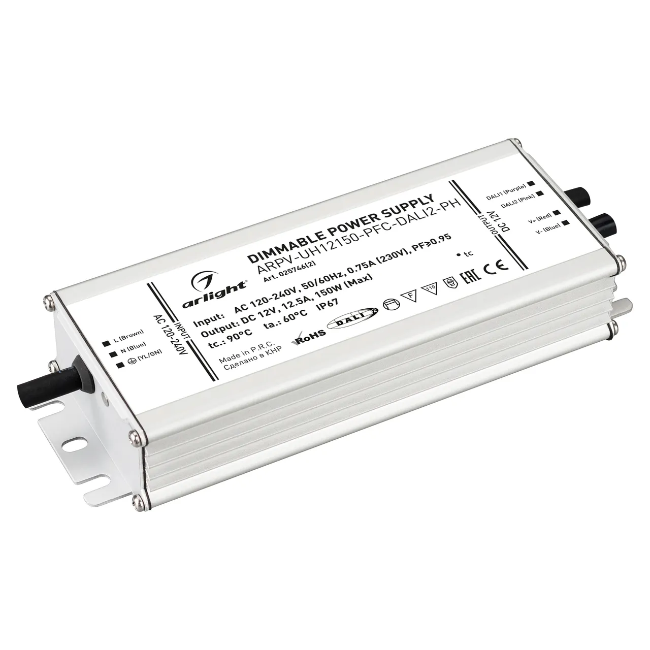 Блок питания ARPV-UH12150-PFC-DALI2-PH (12V, 12.5A, 150W) 025746(2)