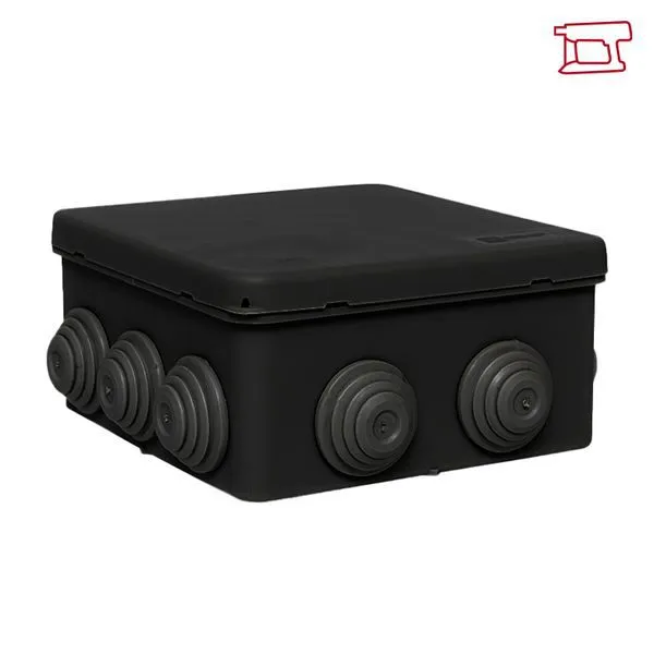 Коробка распределительная КМР-030-014 100х100х50 IP55 с крышкой 10 мембранных вводов черн. plc-kmr-030-014-b