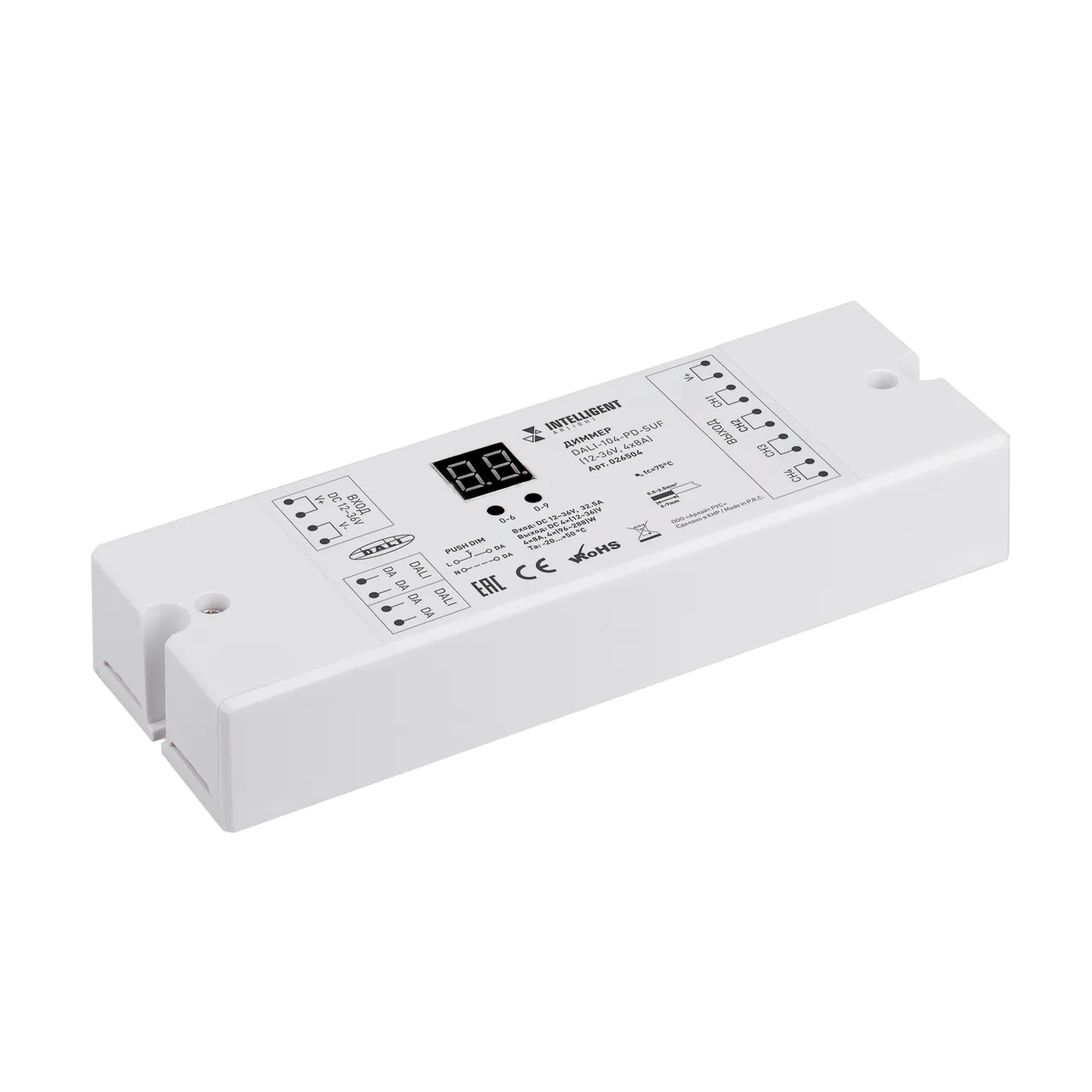 INTELLIGENT ARLIGHT Диммер DALI-104-PD-SUF (12-36V, 4х8А) 026504