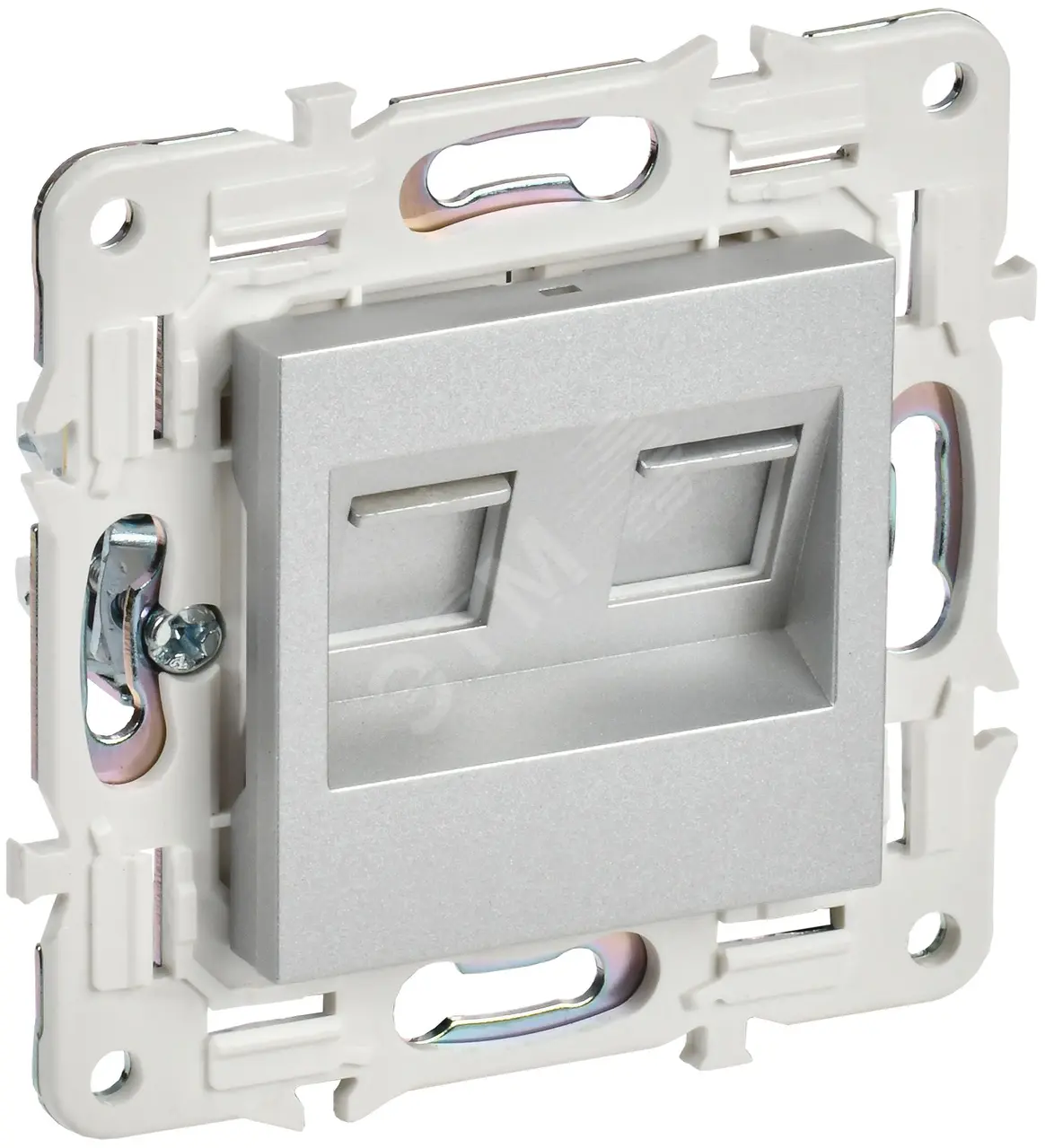 SKANDY Розетка компьютерная двойная RJ45 кат.5E SK-K03S серебряный IEK SK-K20-1-K23