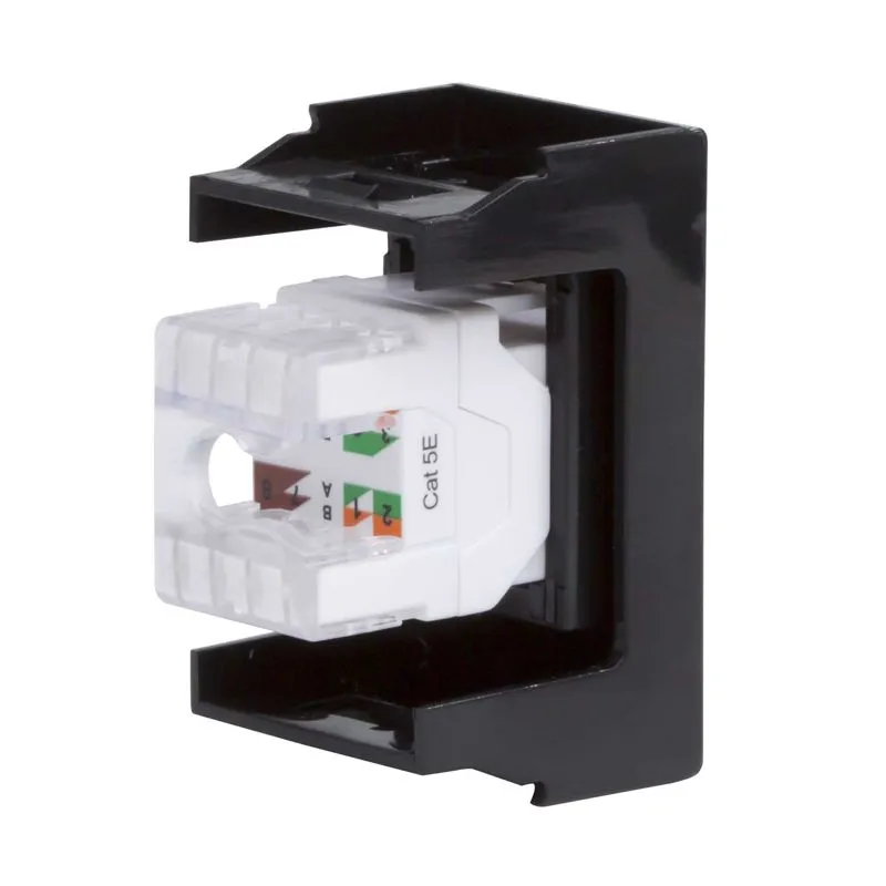 Розетка компьютерная 1-м 1мод. Viva RJ45 кат.5E черн. 45238