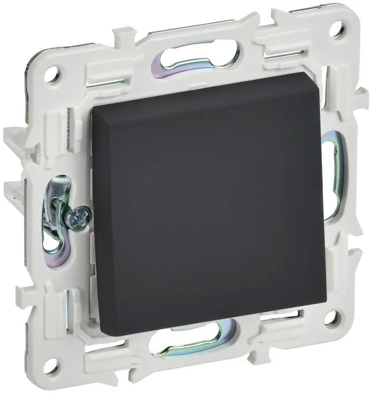 SKANDY Выключатель 1-клавишный 10А SK-V01G графит IEK SK-V10-0-10-K53