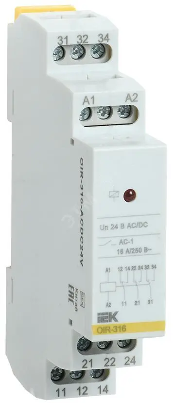 Промежут. реле.OIR 3 конт (16А). 24 В AC/DC OIR-316-ACDC24V
