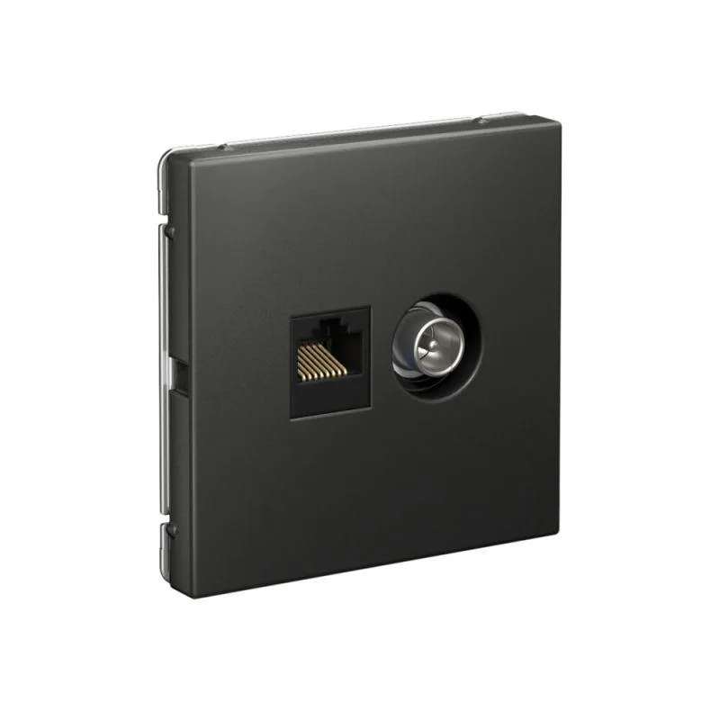 ARTGALLERY розетка двойная ТВ + компьютерная RJ45, кат. 5Е, базальт GAL001489