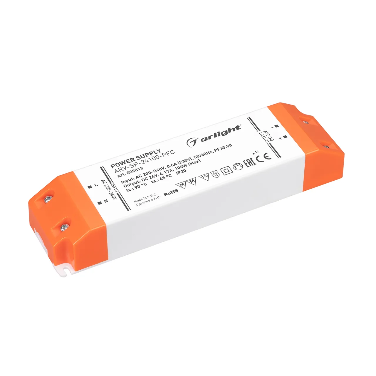 Блок питания ARV-SP-24100-PFC (24V, 4.17A, 100W) 038818