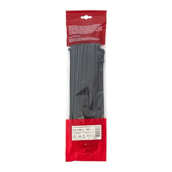 Хомут P6.6 4.8х250 FlexLock стандартный черн. (уп.100шт) PROxima plc-fl-ctsb-4.8x250