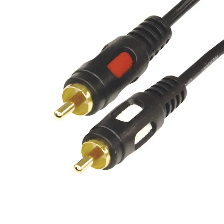 Шнур 2 RCA - 2 RCA, 5м, черный (GOLD) 17-0146