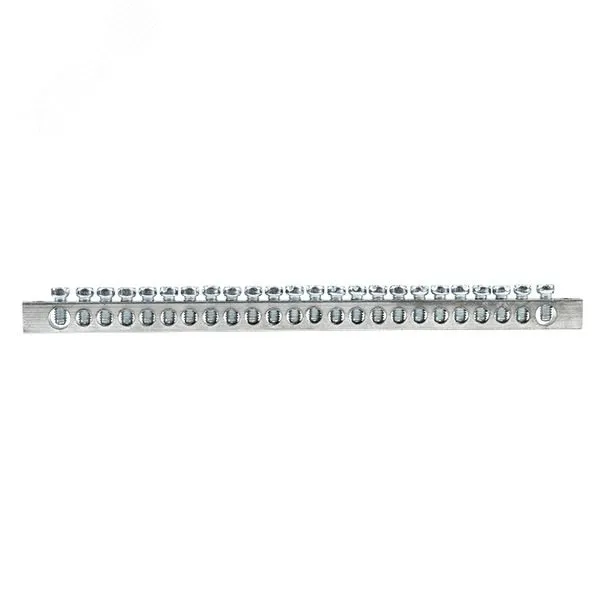 Шина PEN "ноль-земля" (6x9мм) 24 отв. цинк крепеж по краям sn1-63-24-k
