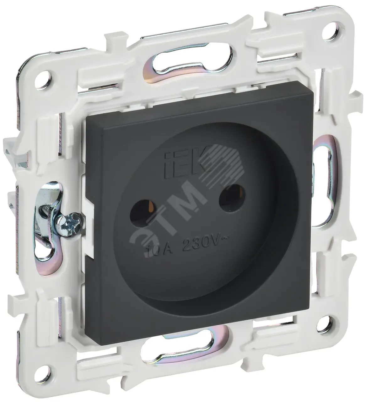 SKANDY Розетка без заземления без защитных шторок 10А SK-R02G графит IEK SK-R10-10-K53