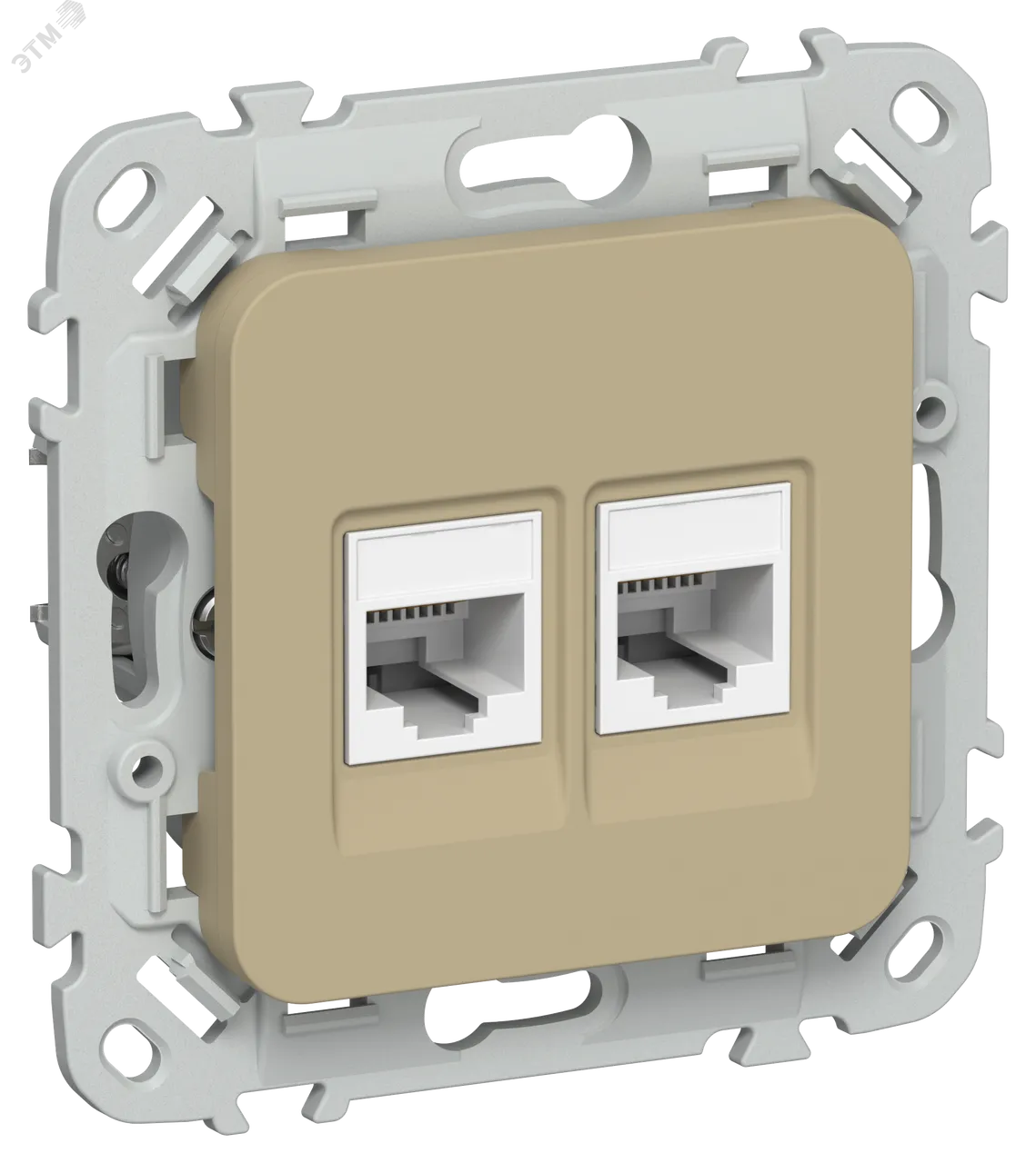 FLITE Розетка 2-местная компьютерная RJ45 категория 5Е UTP РК5е-2-0-ФлХ хаки IEK FI-K22-1-K59