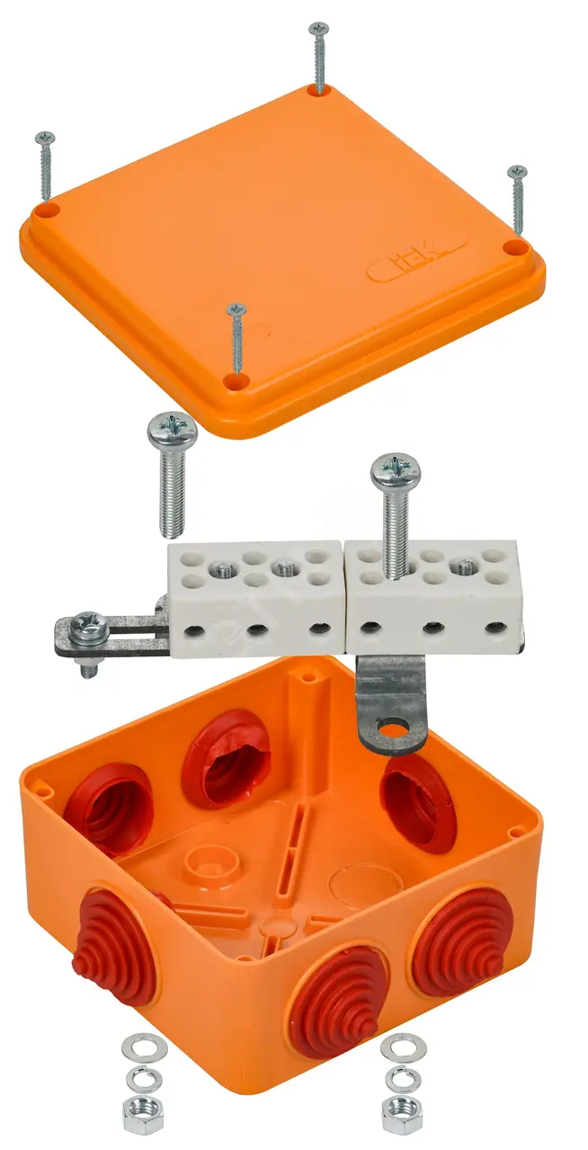 Коробка расп. огн. ПС 100х100х50мм 6P 4мм2 IP55 6 вв. UKF30-100-100-050-6-4-09