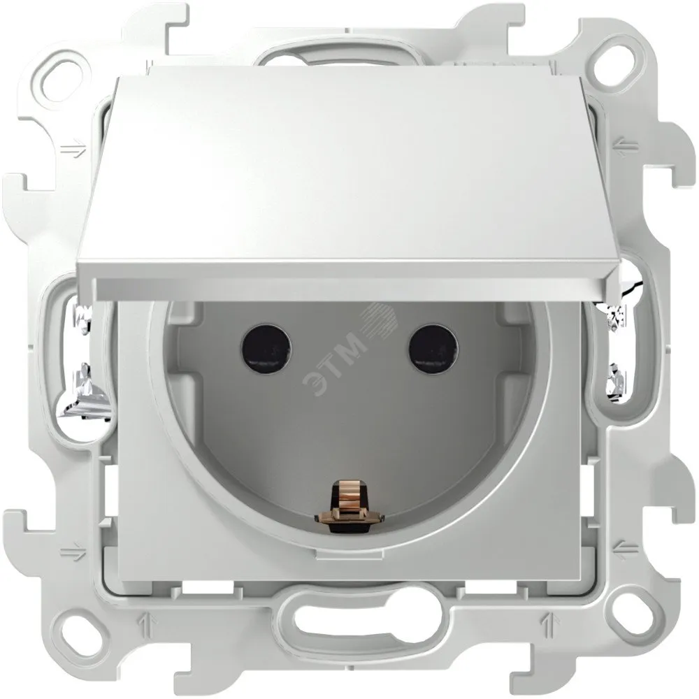 Розетка 1-м СП 24 16А IP44 2P+E Push&Go механизм бел. 2420448-030