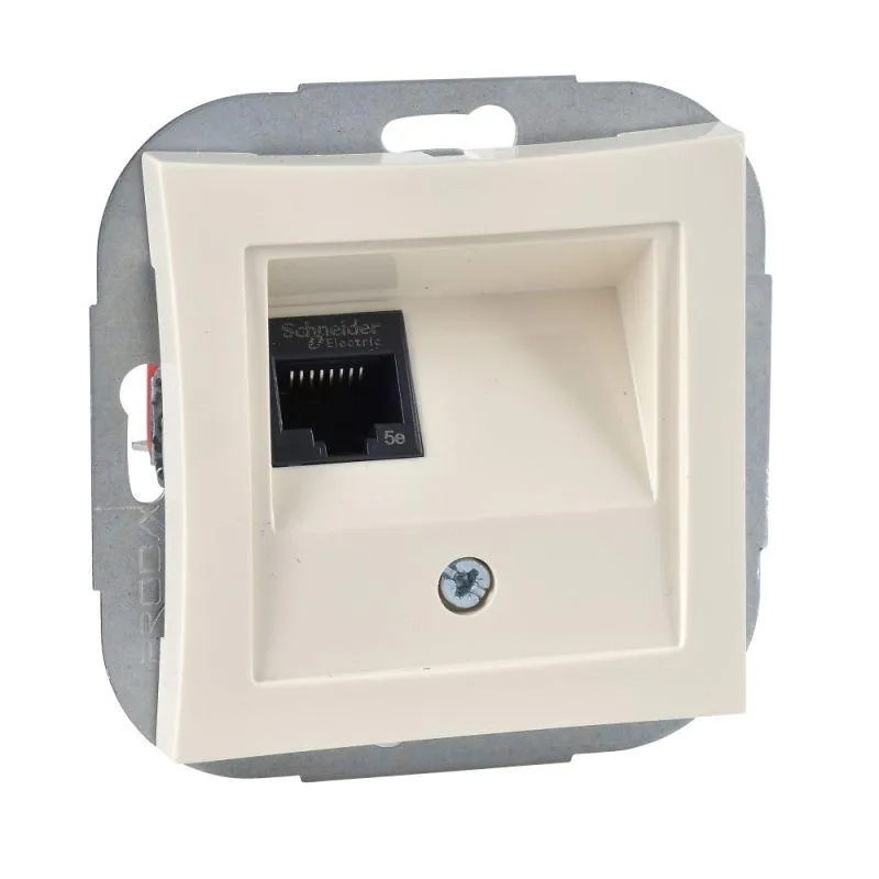 ДУЭТ РОЗЕТКА компьютерная RJ45 кат.5E, механизм, БЕЖЕВЫЙ C3(2) WDE000283