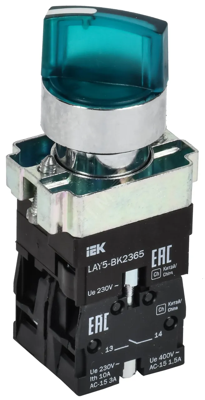 Переключатель LAY5-BK2365 на 2 полож. зел. BSW90-BK-2-K06