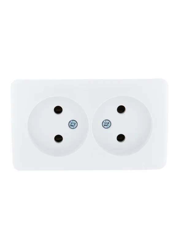 Розетка 2-м ОП Viola 16А IP20 без заземл. бел. 751-0200-128