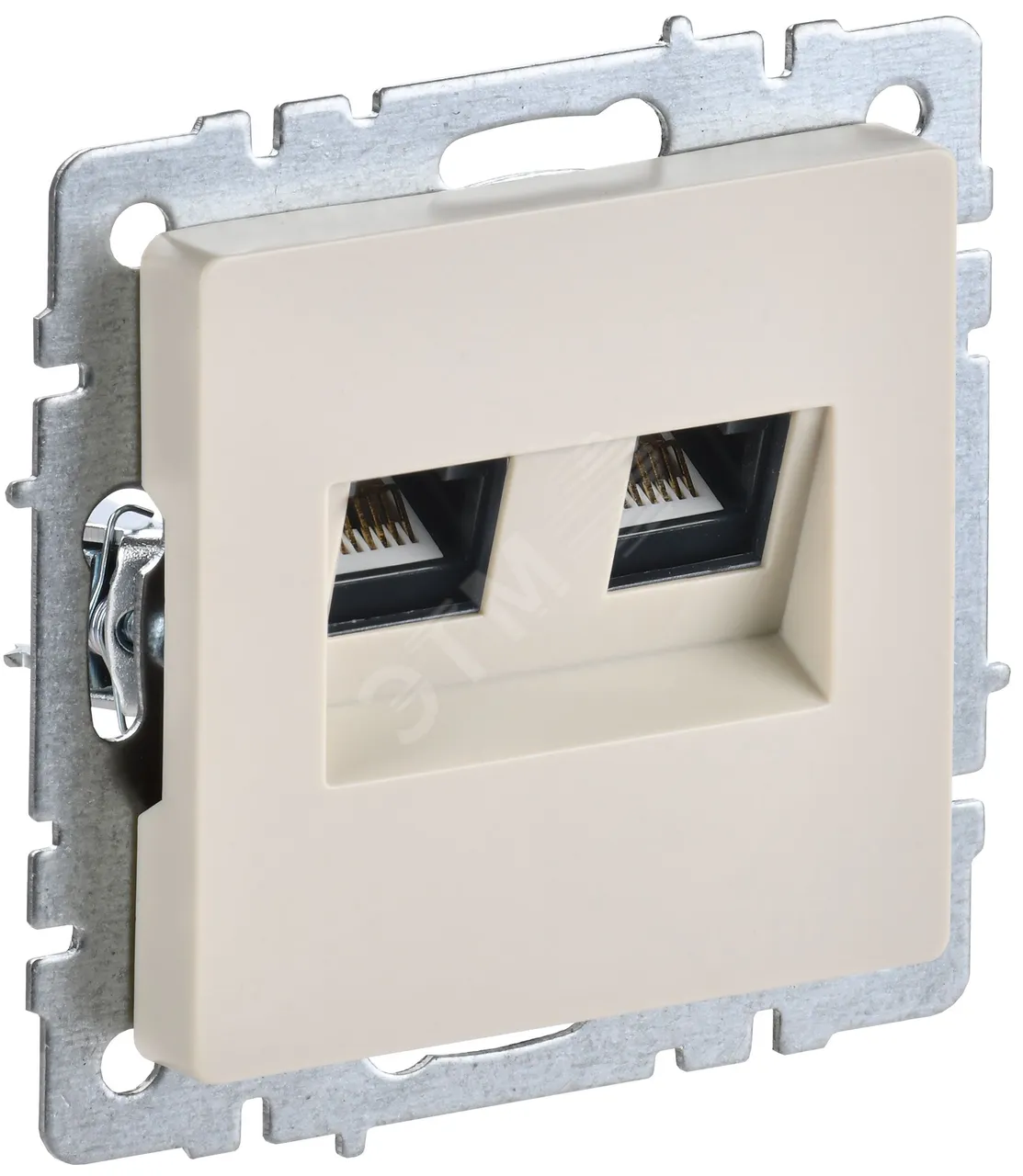 Розетка компьютерная двойная СП RJ45 кат.5E BRITE РК10-2-БрКр беж. BR-K20-1-K10