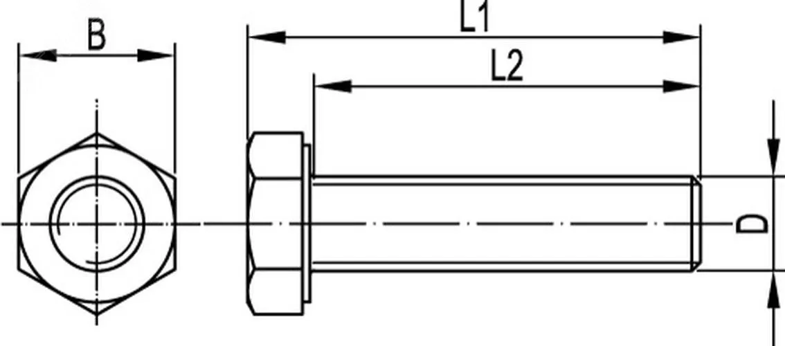 Болт с шестигранной головкой М4х16 (уп.200шт) CM080416