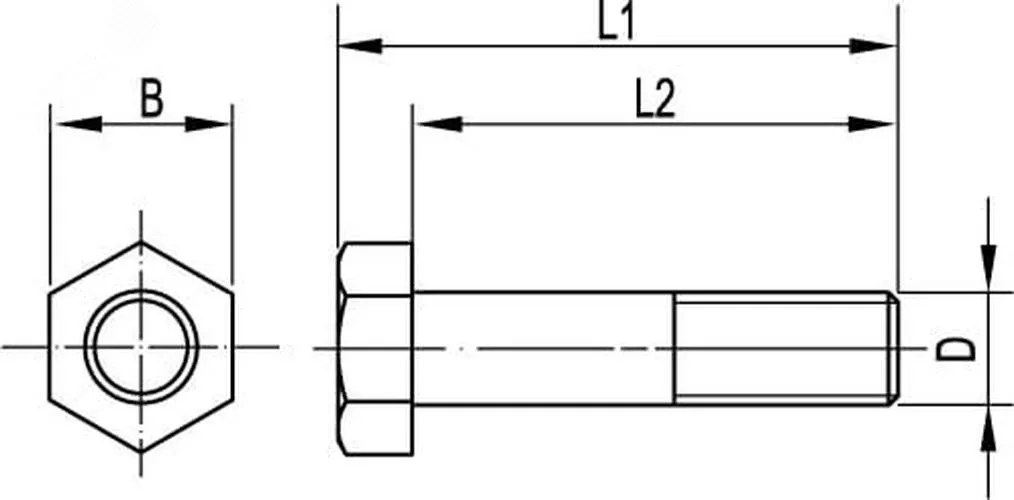 Болт с шестигранной головкой М8х70 (уп.40шт) CM020870