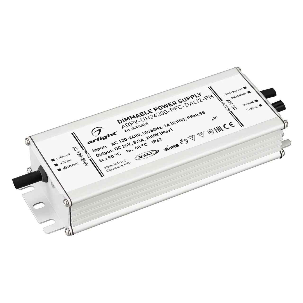 Блок питания ARPV-UH24200-PFC-DALI2-PH (24V, 8.3A, 200W) 028108(2)