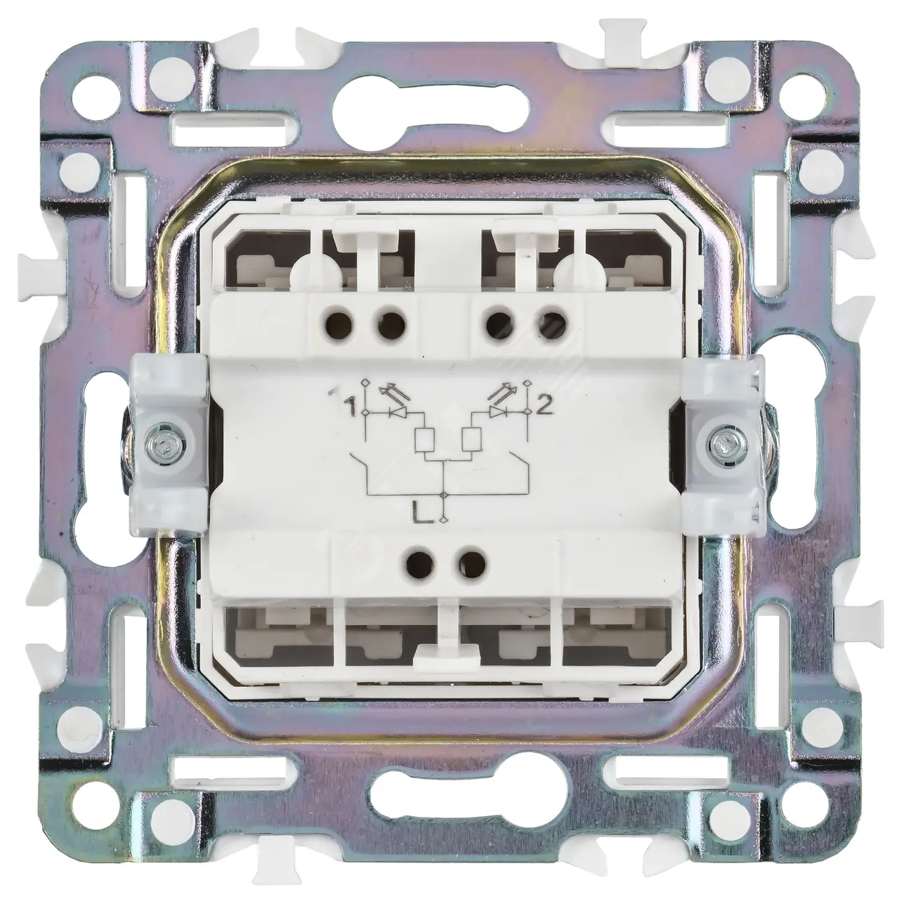 SKANDY Выключатель 2-клавишный с индикацией 10А SK-V09Gr серый IEK SK-V20-1-10-K03