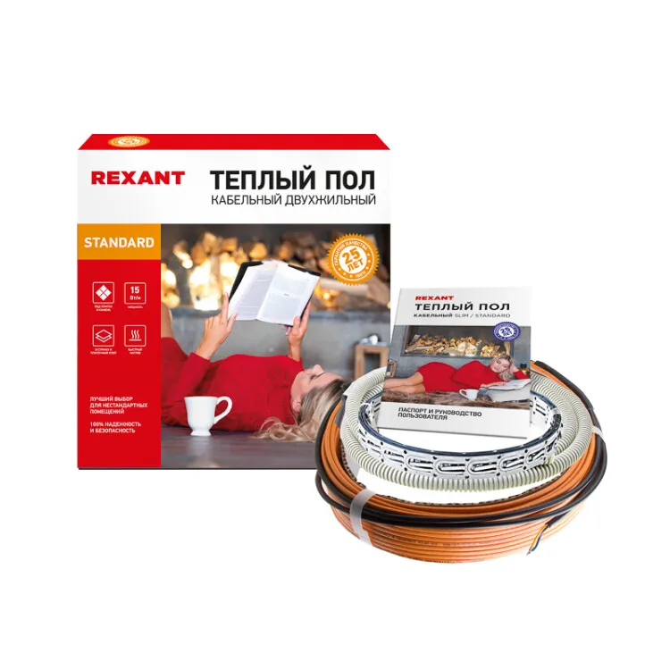 Теплый пол Standard RND-140-2100 2100Вт, 140м, 13,0-17,5м двухжильный 51-0521-3