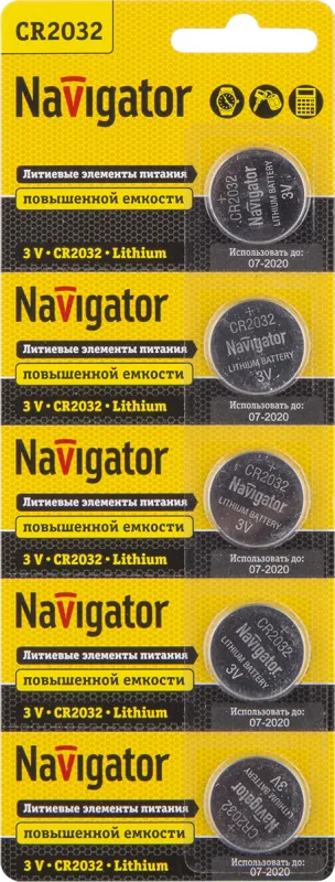 Элемент питания литиевый CR2032 94 765 NBT-CR2032-BP5  94765