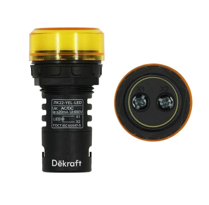 Лампа коммутационная ADDS ЛК-22 d22мм 24В AC/DC желт. LED 25067DEK