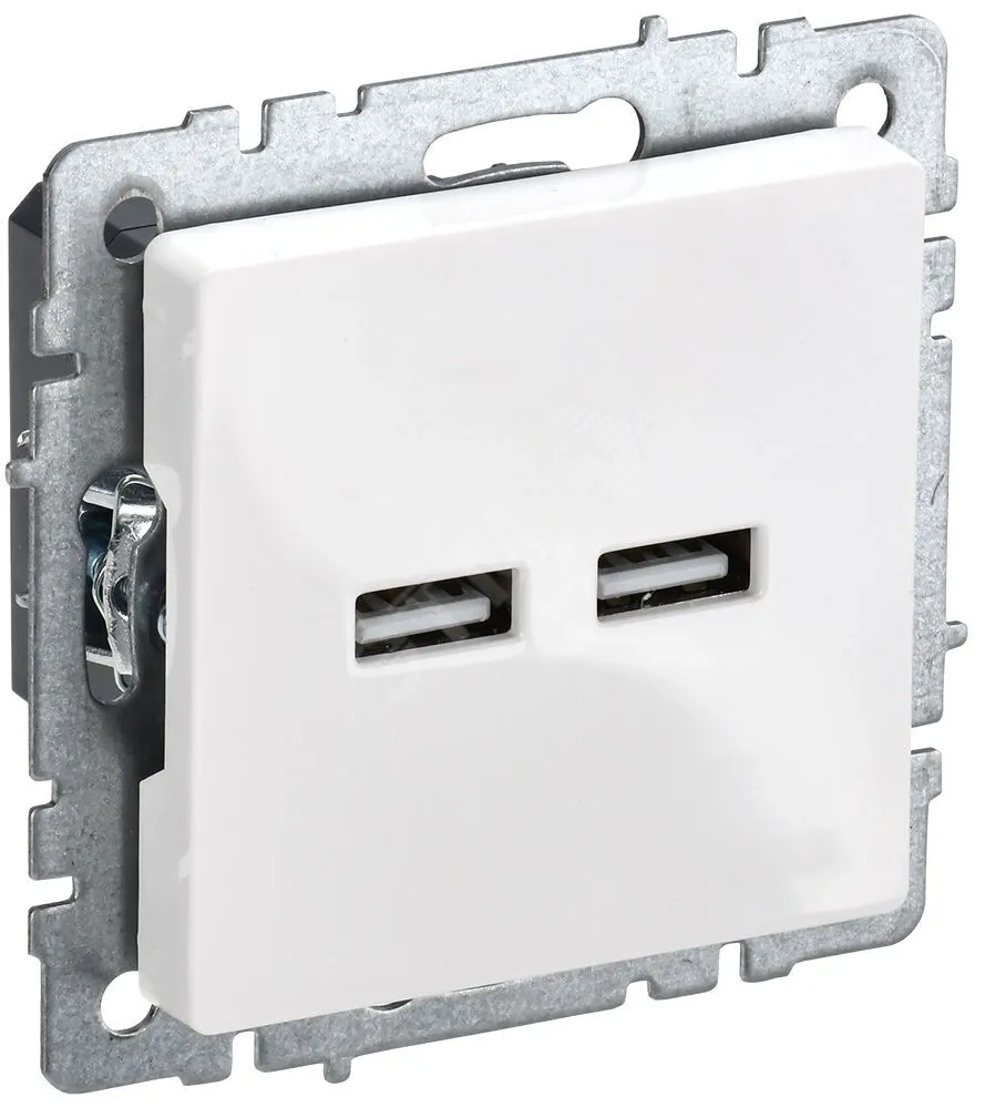 Розетка BRITE USB A+A 3.1А РЮ10-1-БрБ бел. BR-U21-D31-K01
