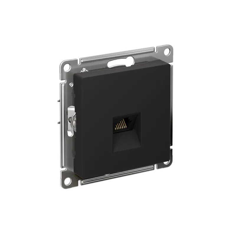 Розетка компьютерная 1-м AtlasDesign RJ45 кат.5E механизм карбон SE ATN001083