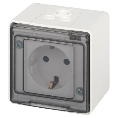 Розетка Эксперт 11-2501-01 2P+E IP55 16А-250В ОУ бел. Эра Б0063294