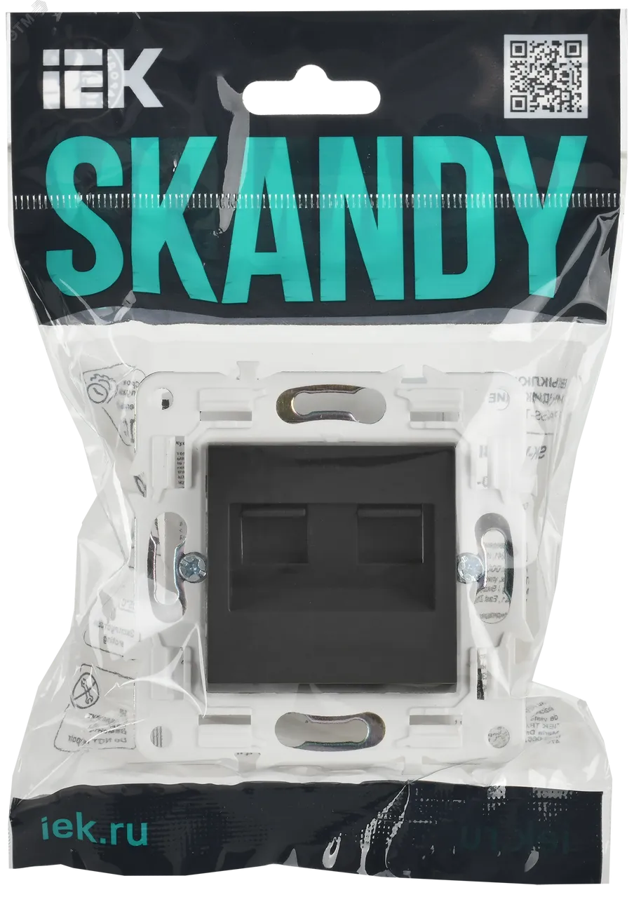 SKANDY Розетка компьютерная двойная RJ45 кат.5E SK-K03T титан IEK SK-K20-1-K48