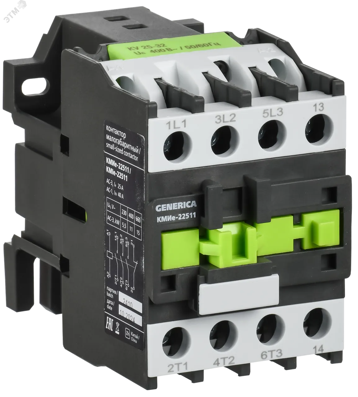 Контактор КМИе-22511 25А 230В/АС3 1НЗ KKME21-025-230-01