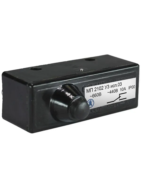 Микровыключатель МП 2102Л УХЛ3 исп. 03 IP00 толкатель с увеличенным рабочим ходом базовый винты ET006840