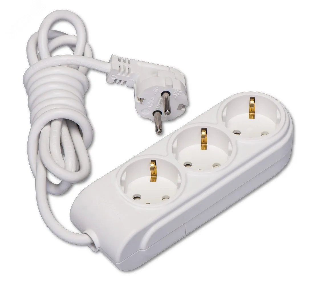Удлинитель 3х5м с заземл. 16А IP20 защ. шторки N3210063