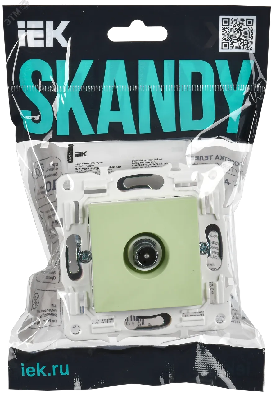 SKANDY Розетка TV проходная SK-A17G мятный IEK SK-A10-P-K06