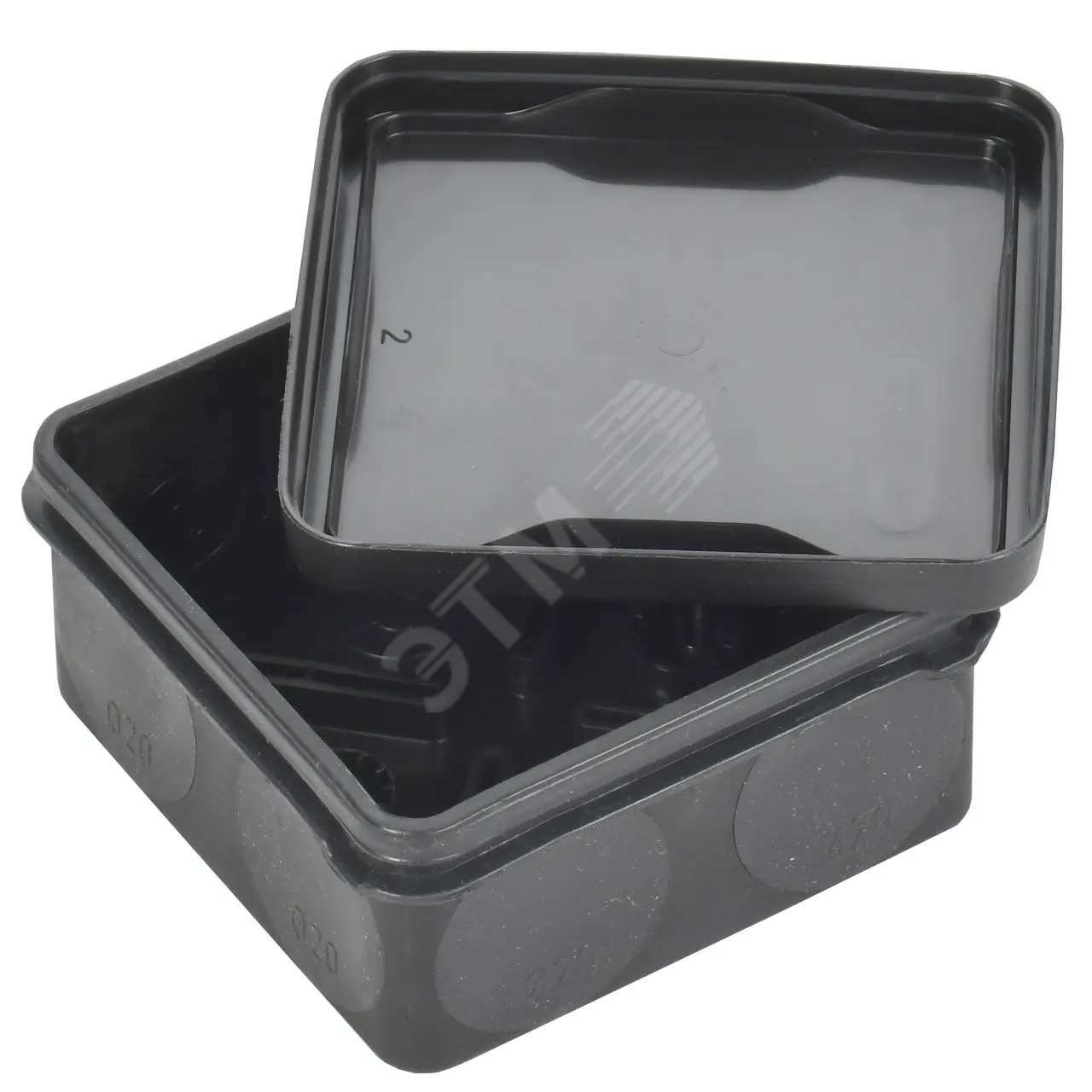 Коробка расп. КМ42455 о/п 100х100х50мм IP67 8 вв. черная UKO21-100-100-050-K02-66