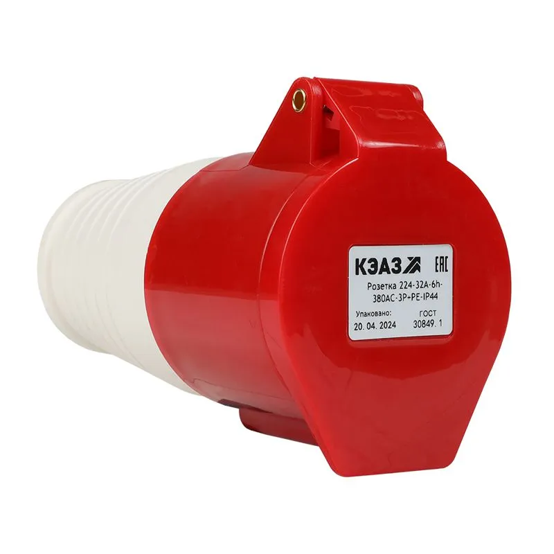 Розетка кабельная 224 32А 380AC 3P+PE 6ч IP44 222752