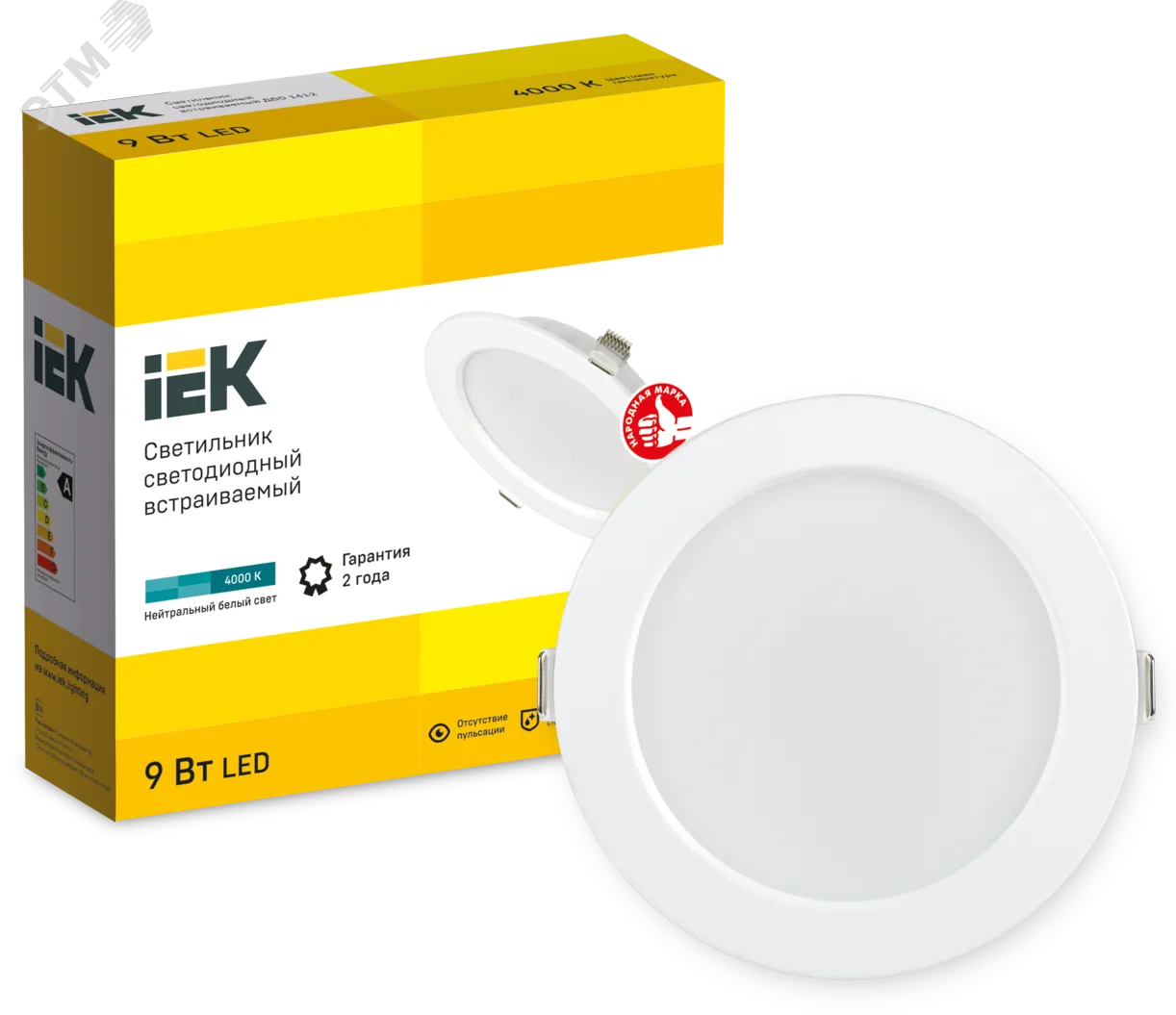 Светильник светодиодный ДВО 1612 9Вт 4000К IP20 круг бел. LDVO0-1612-09-4000-K01