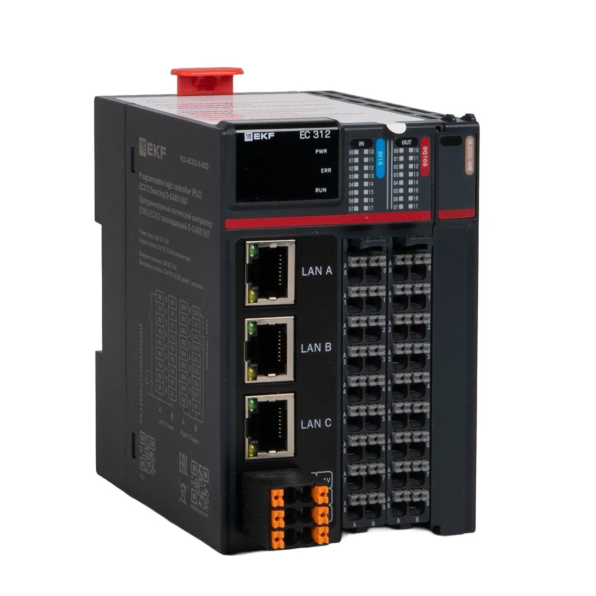 Программируемый логический контроллер (ПЛК) EC312 токоподающий D-CARD EKF PLC-EC312-S-DCD