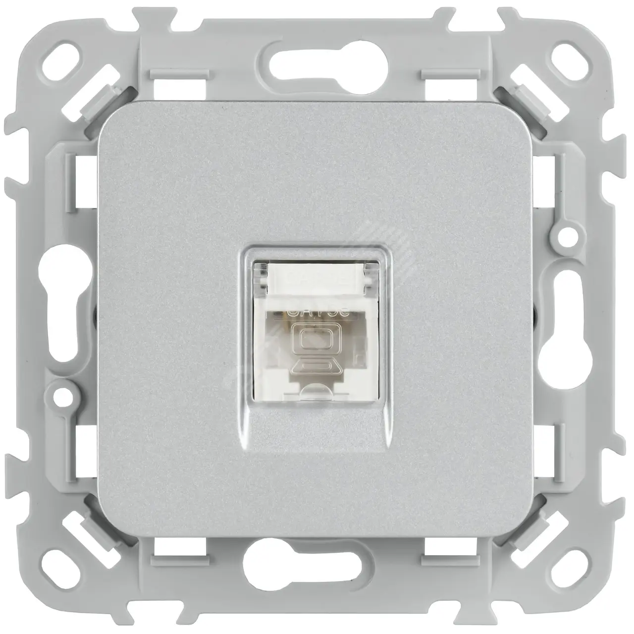 FLITE Розетка компьютерная RJ45 категория 5Е UTP РК5е-1-0-ФлА алюминий IEK FI-K12-1-K47
