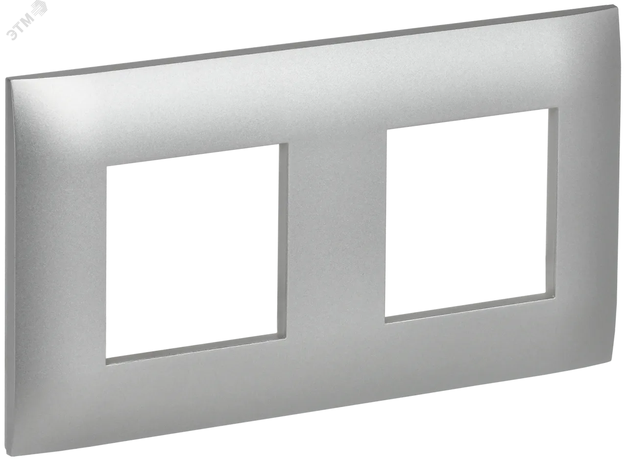 SKANDY Рамка 2-местная SK-F02S серебряный IEK SK-M22-K23